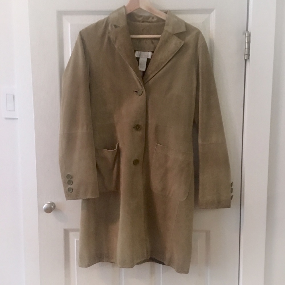 Soft Surroundings Sage Suede Coat